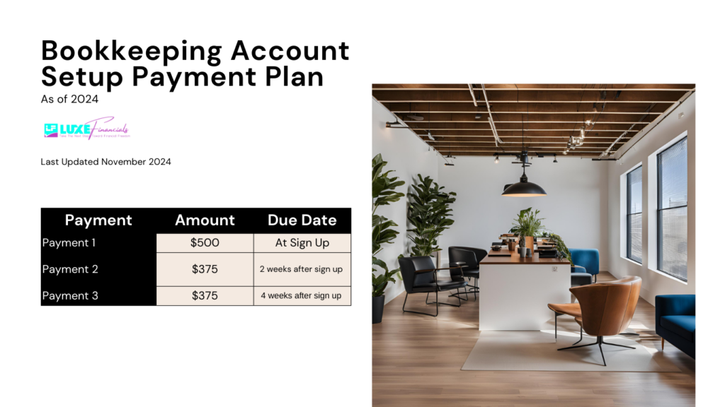 Bookkeeping chart of accounts setup